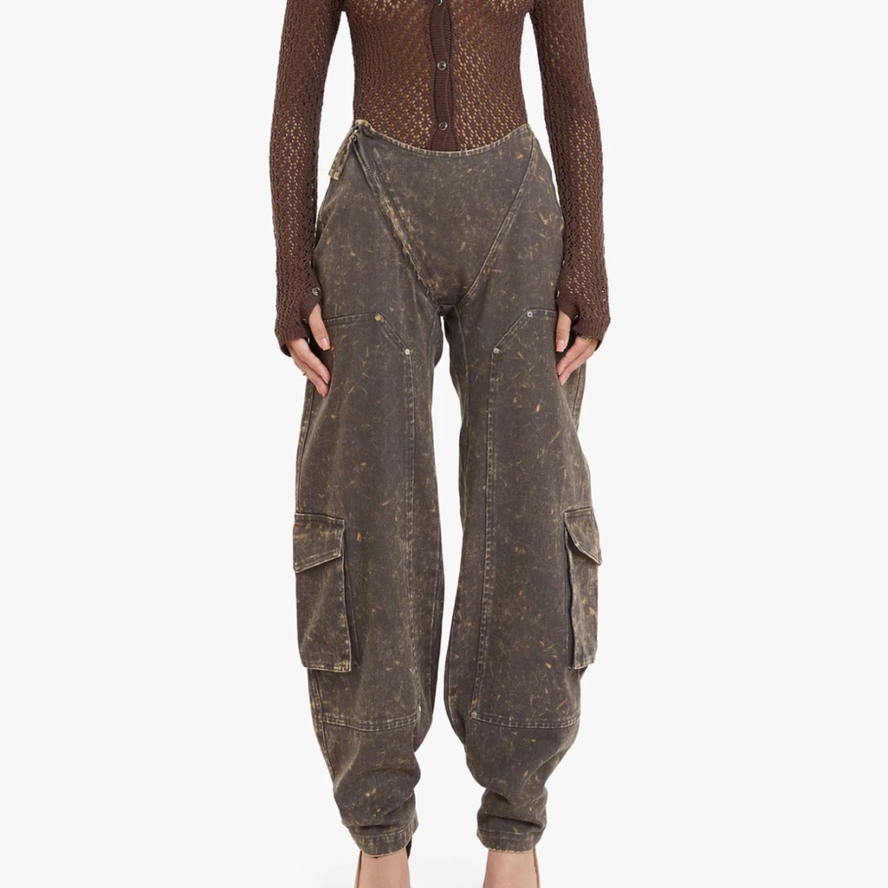Stylish Brown Cargo Women Jeans